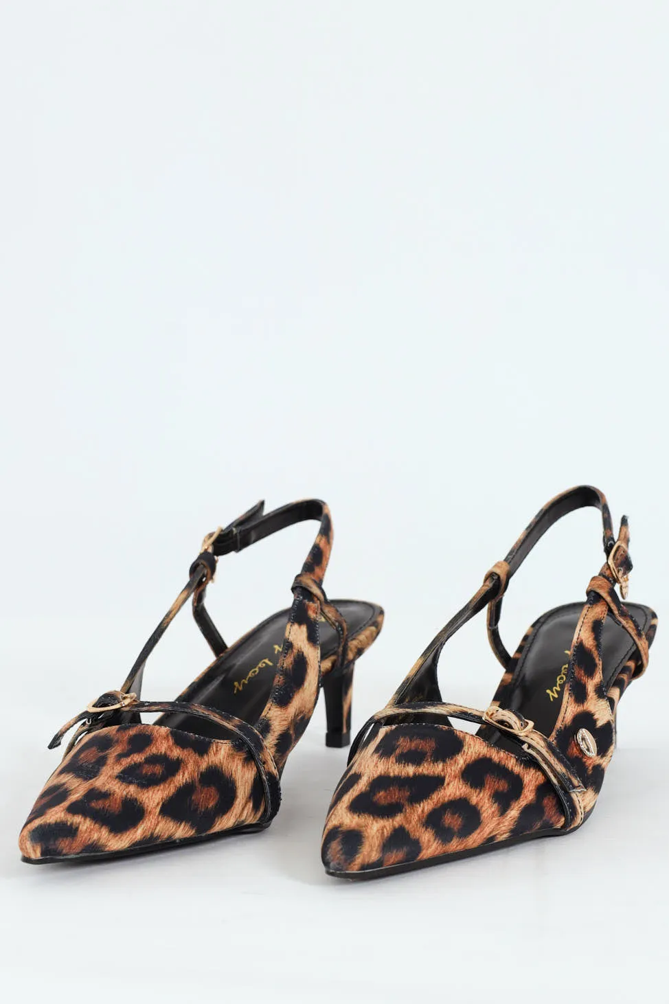 Buckle Pointed Toe Sling Back Heel - Animal Print sold by Edgars