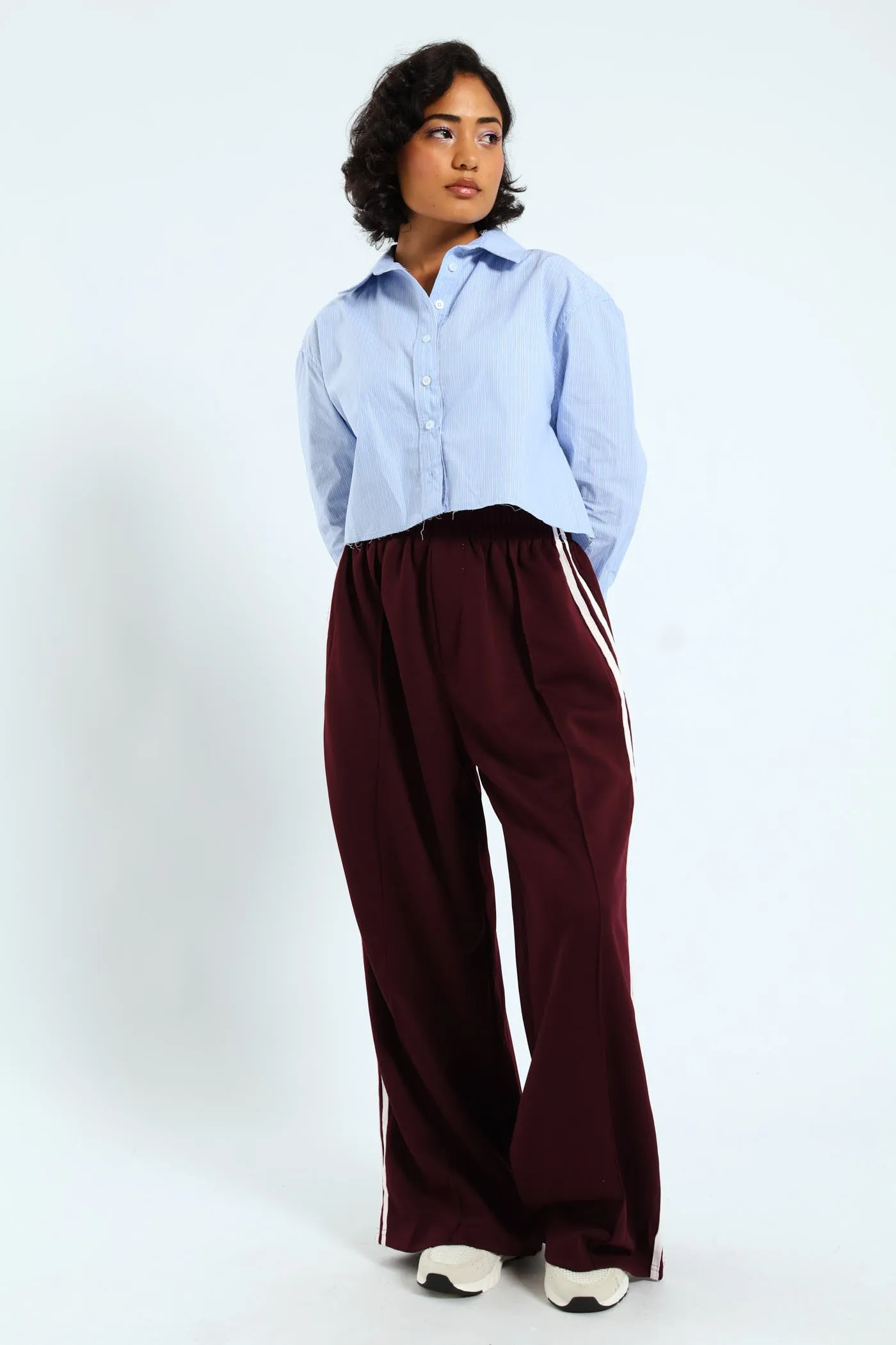 Long Sleeve Yarn Dyed Crop Shirt - Blue sold by Edgars product image thumbnail 5