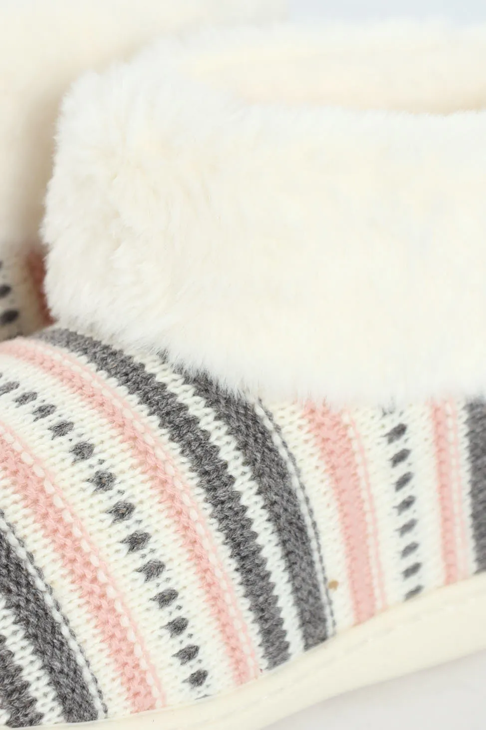 Slipper Bootie With Fur Trim - Cream sold by Edgars product image thumbnail 5