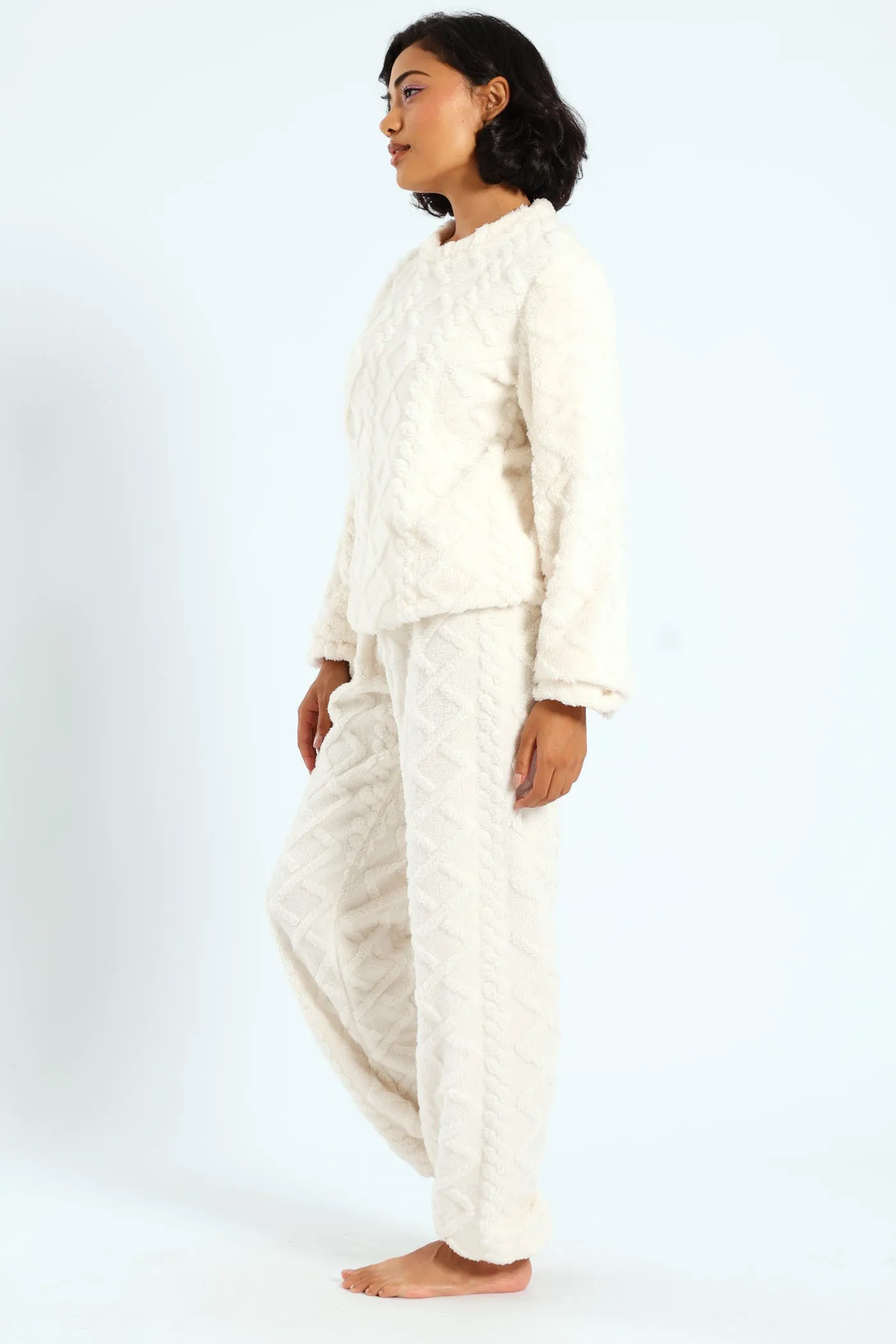 Cable Knit Cosy Jogger Set - White sold by Edgars product image thumbnail 3
