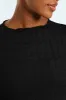 Lettuce Hem Crinkle Knit Top - Black sold by Edgars