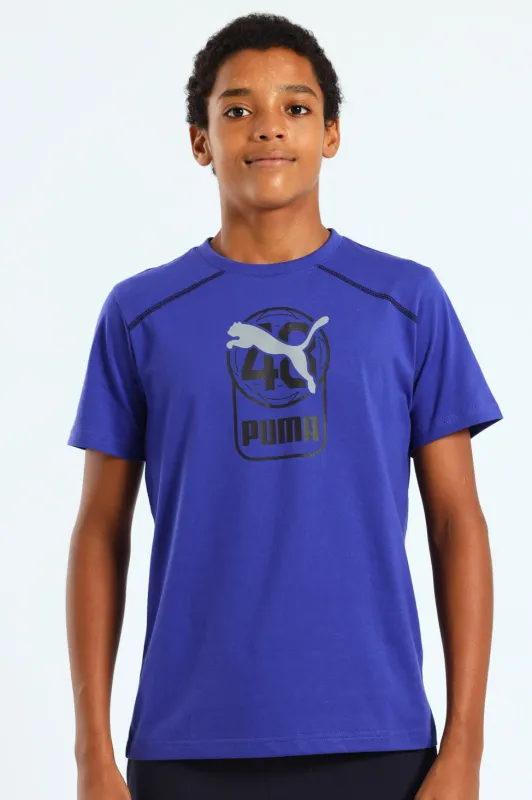 Boys Active Sports Graphic Tee - Blue sold by Edgars