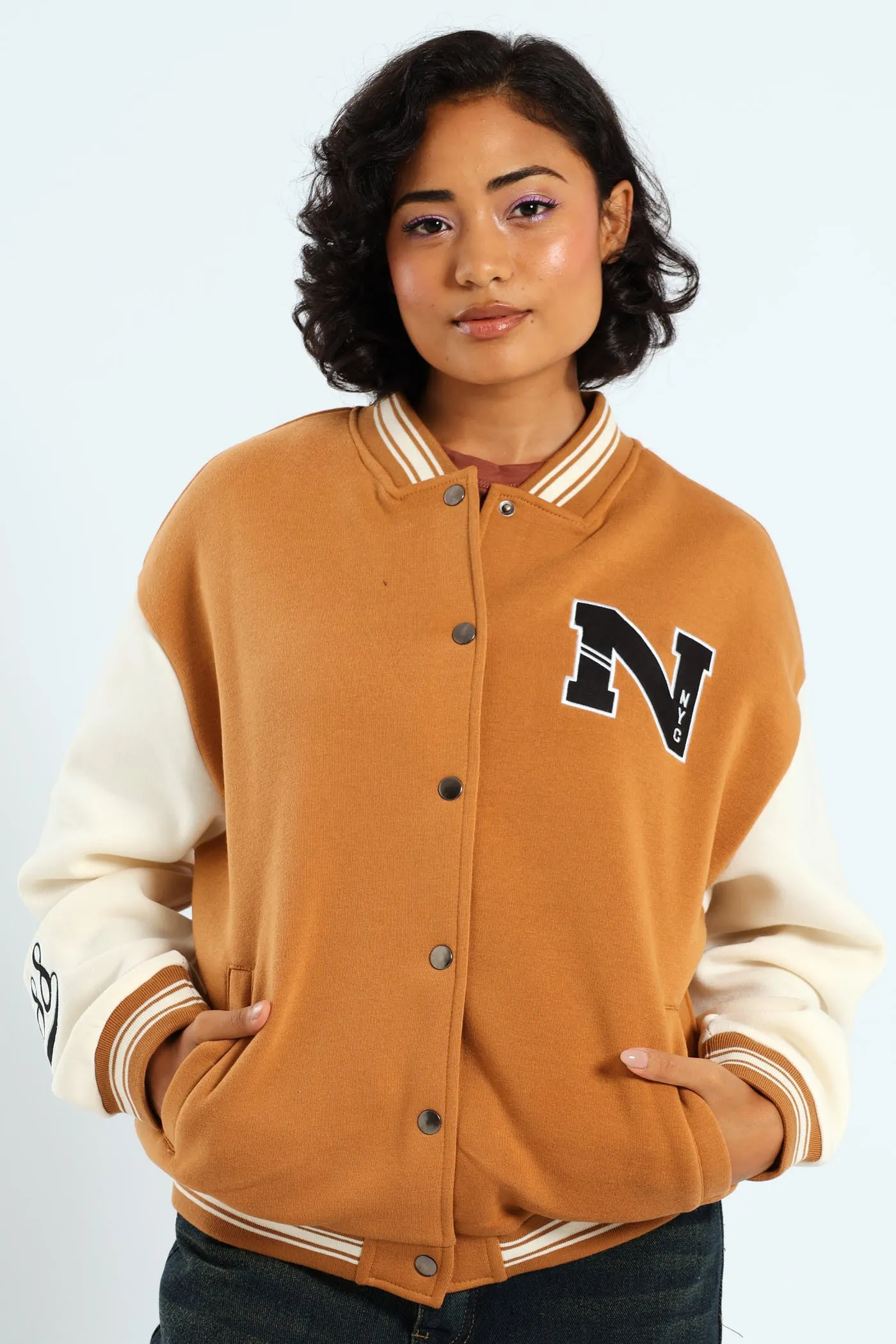 Fleece Baseball Jacket - Tabacco sold by Edgars product image thumbnail 4