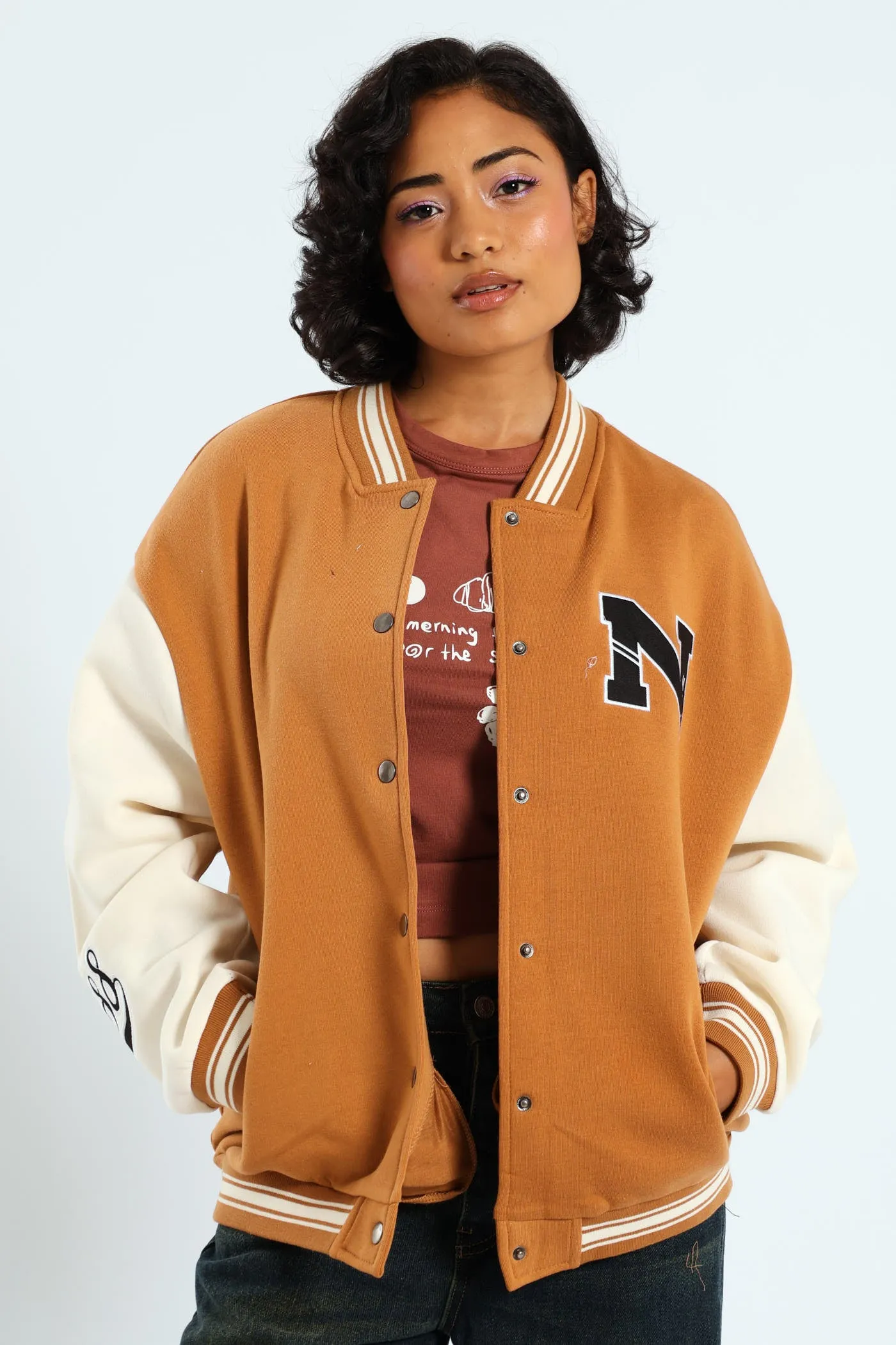 Fleece Baseball Jacket - Tabacco sold by Edgars