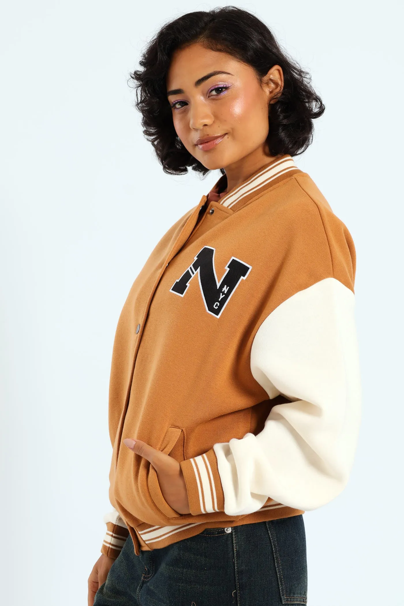 Fleece Baseball Jacket - Tabacco sold by Edgars product image thumbnail 5