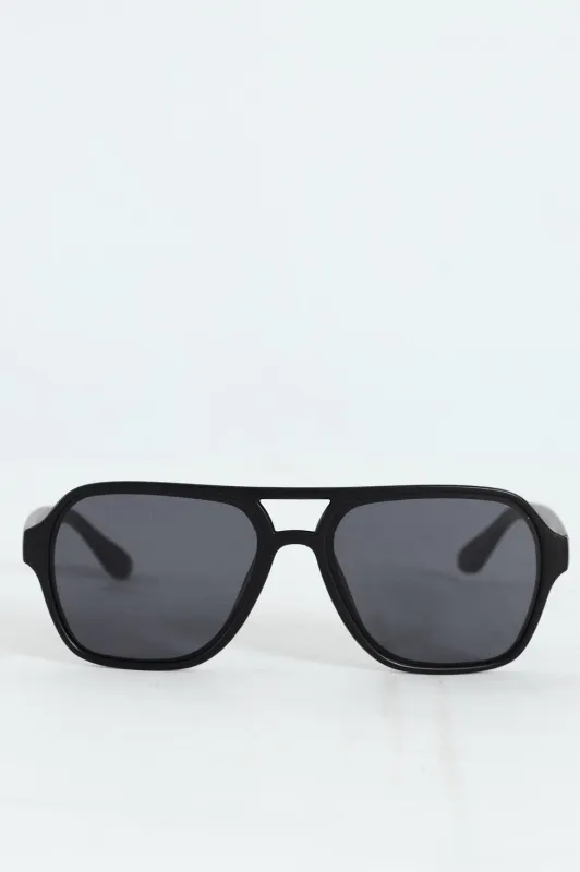 Retro Aviator Sunglasses - Black sold by Edgars 