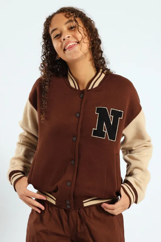 Girls Baseball Jacket - Brown sold by Edgars 