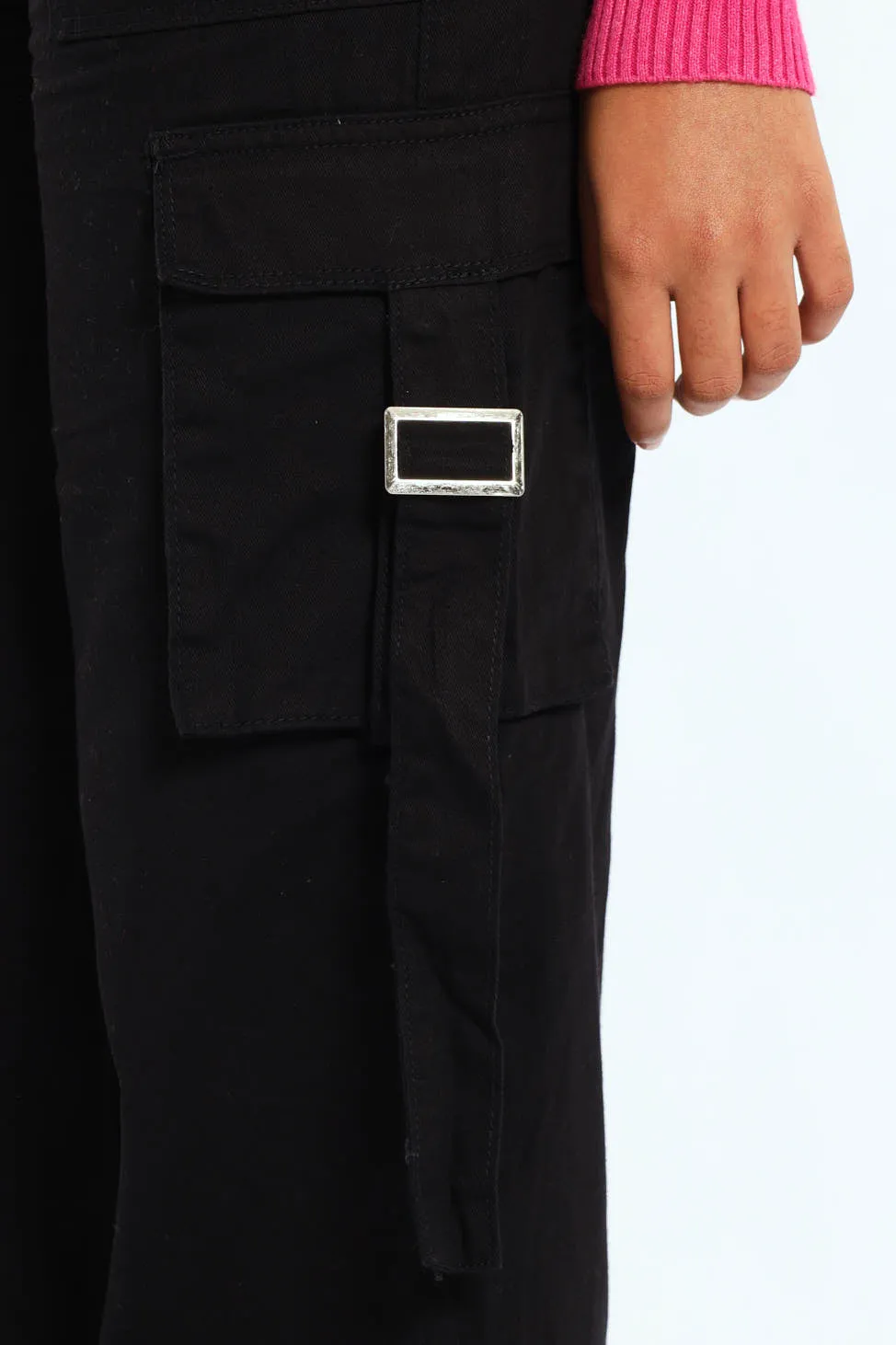 Girls Twill Cargo Pants - Black sold by Edgars product image thumbnail 5