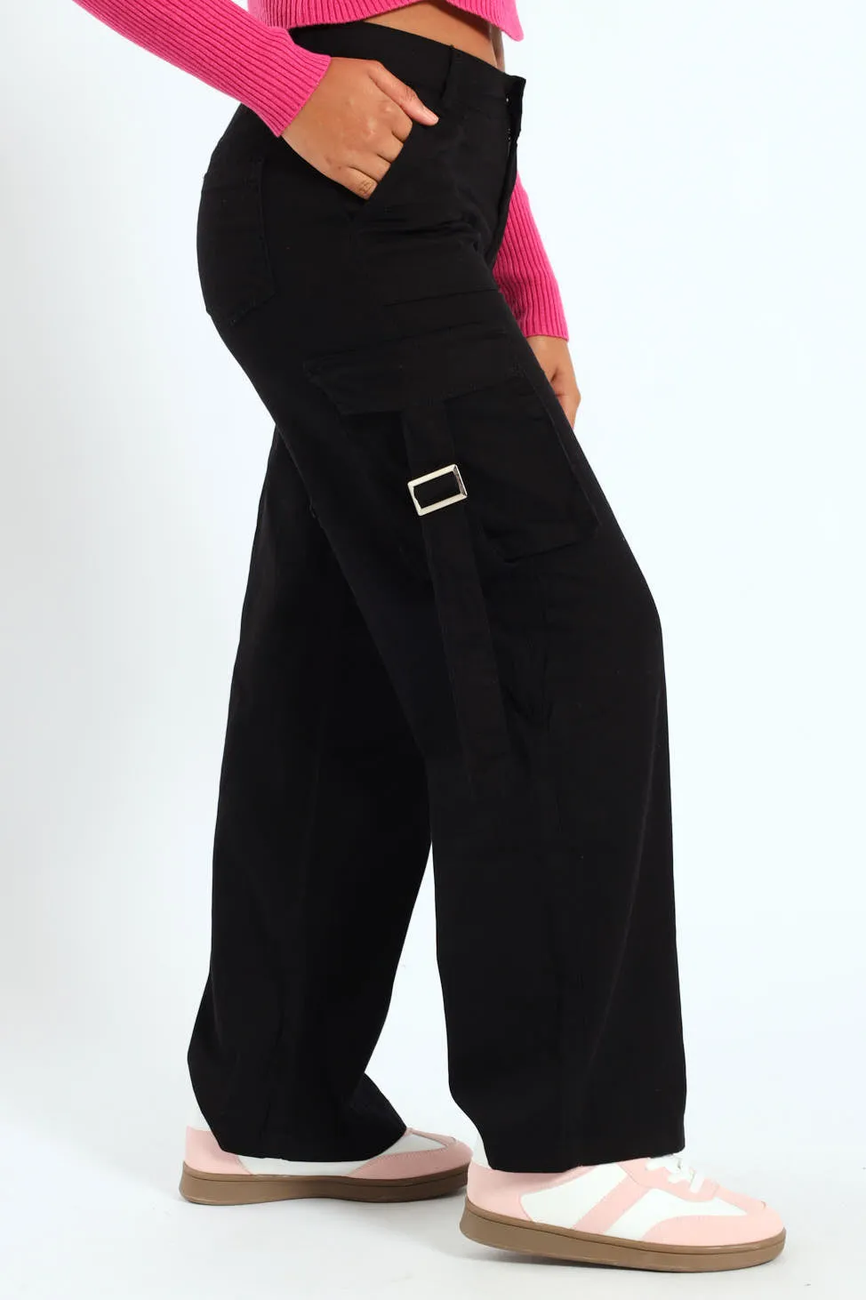 Girls Twill Cargo Pants - Black sold by Edgars product image thumbnail 2