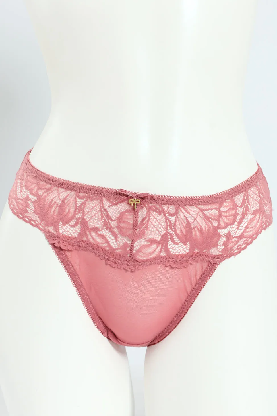 Lace & Mesh Bikini Panty - Mauve sold by Edgars