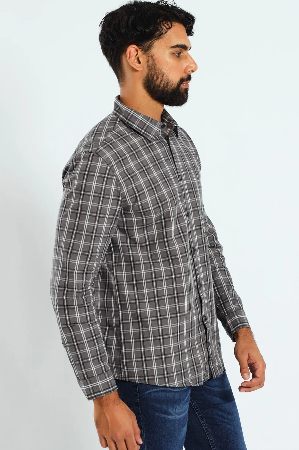 Check Shirt - Grey/Black/White sold by Edgars product image thumbnail 2