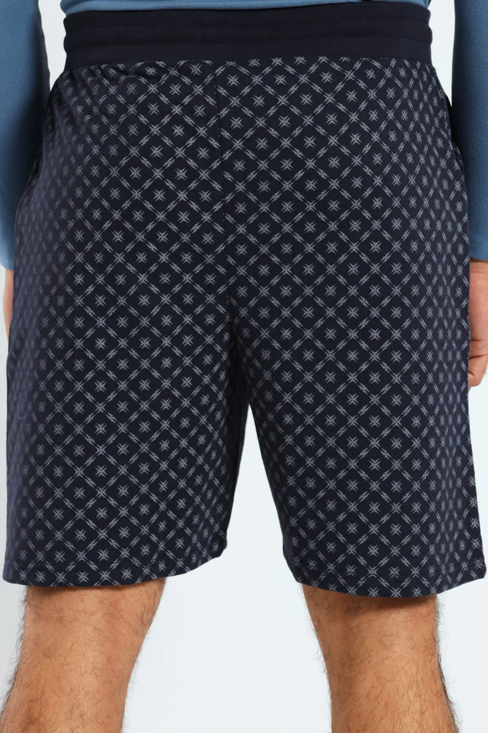 Unbrushed Fleece Print Knit Shorts - Navy sold by Edgars product image thumbnail 3