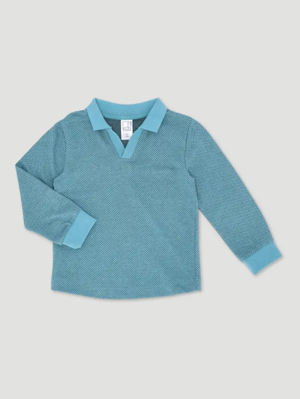 Pre-Boys Long Sleeve Notch Golfer - Blue sold by Edgars 