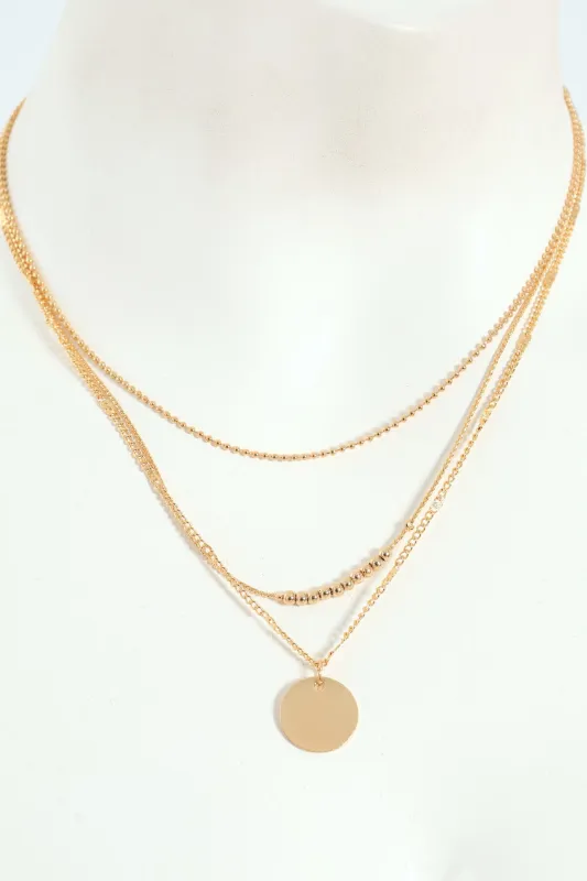 3 Layer Flat Disc Pendant - Gold sold by Edgars 