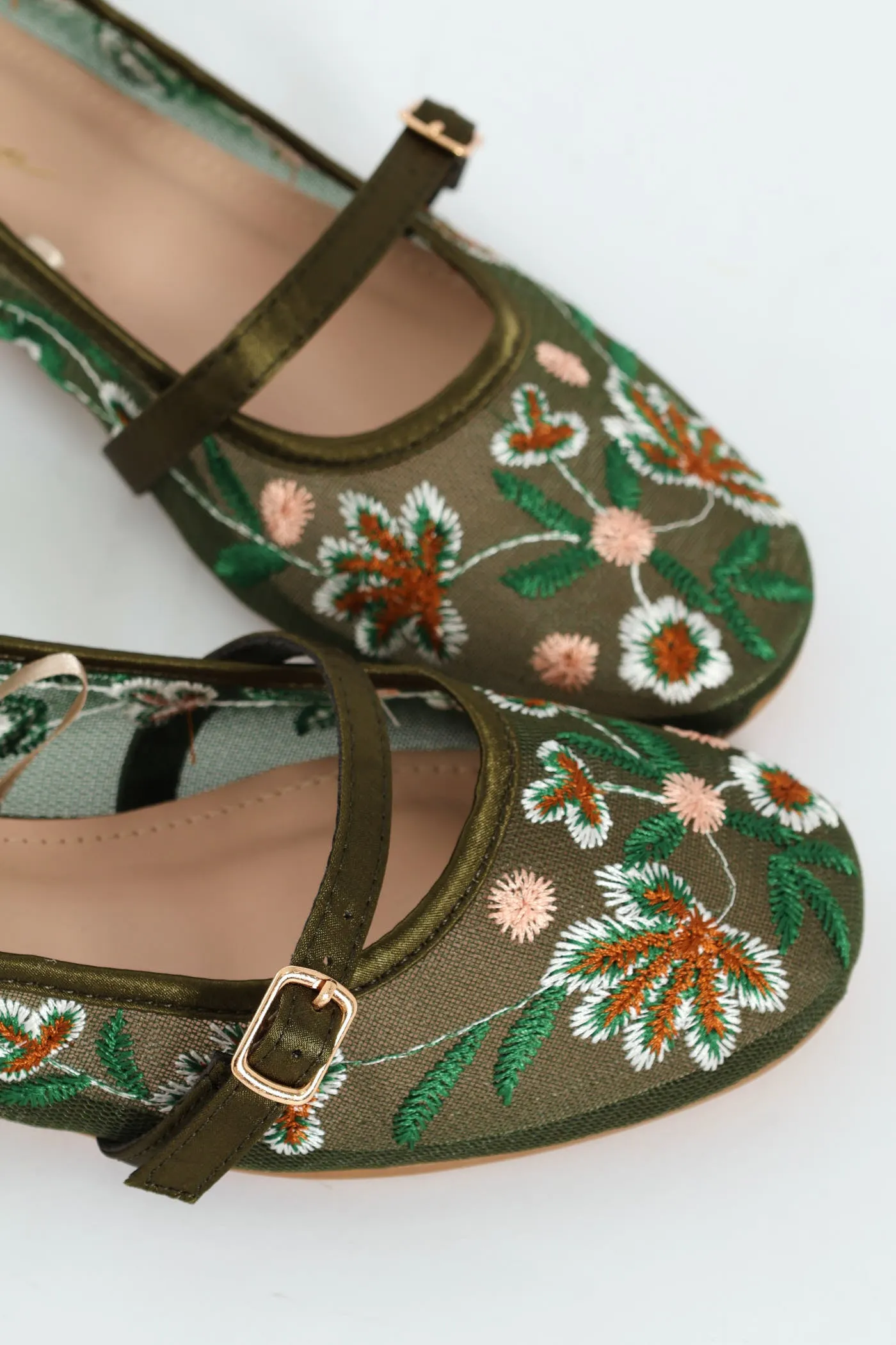 Embroidered Mesh Mary Jane Pump - Olive sold by Edgars product image thumbnail 2