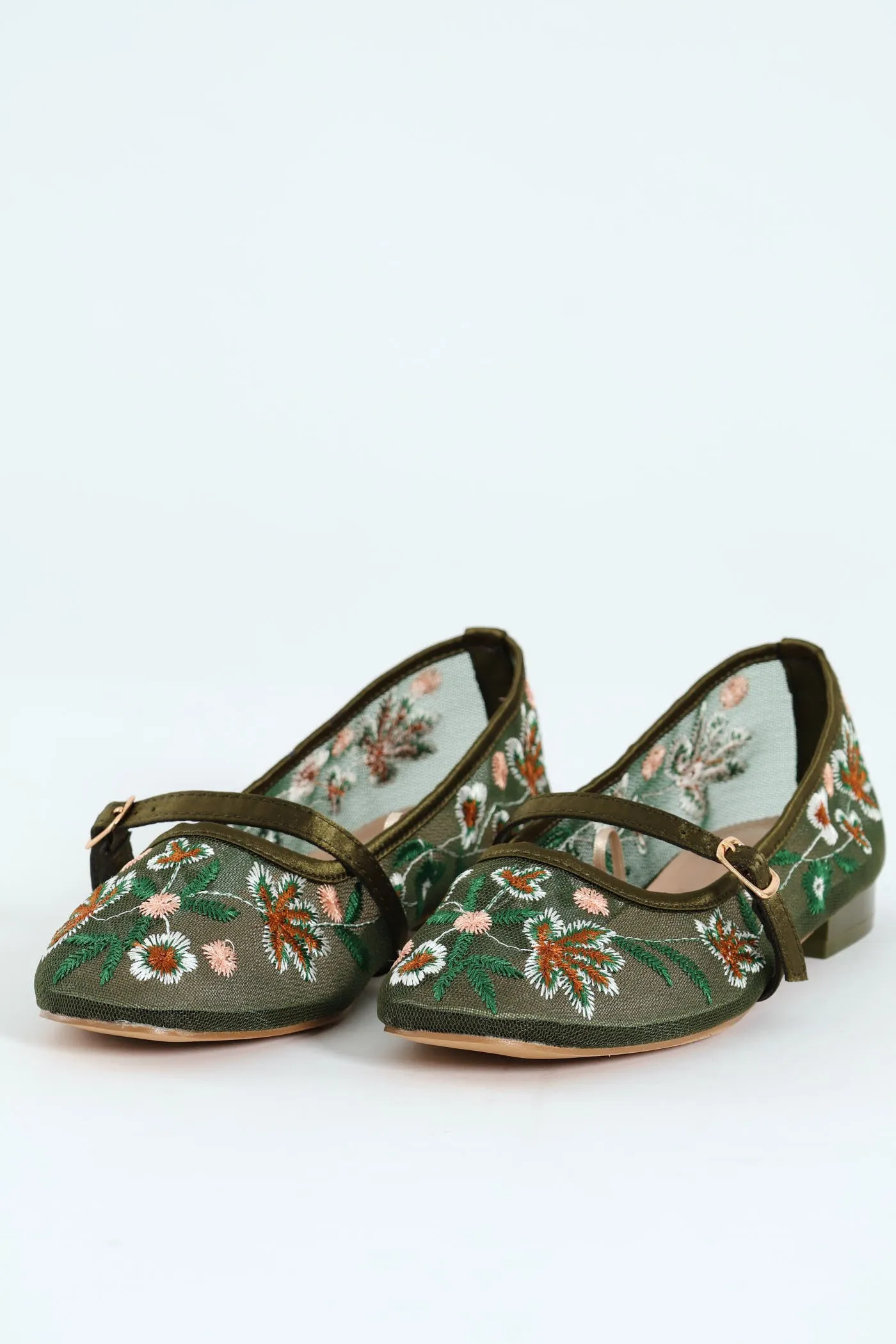 Embroidered Mesh Mary Jane Pump - Olive sold by Edgars product image thumbnail 3