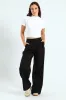 Pleated Tailored Wide Leg Pants - Black sold by Edgars
