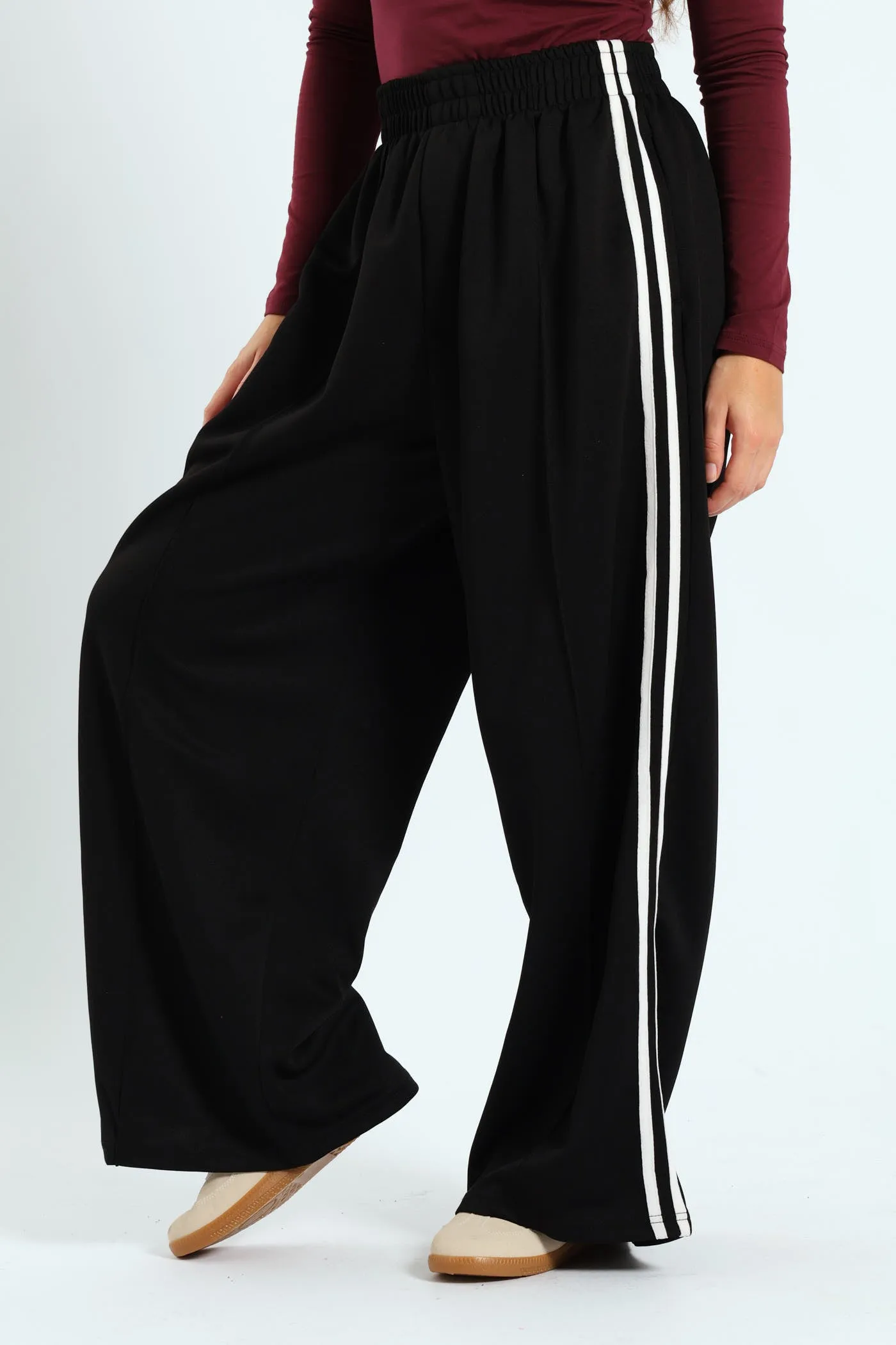 Stripe Tricot Wide Leg Trackpants - Black sold by Edgars product image thumbnail 4