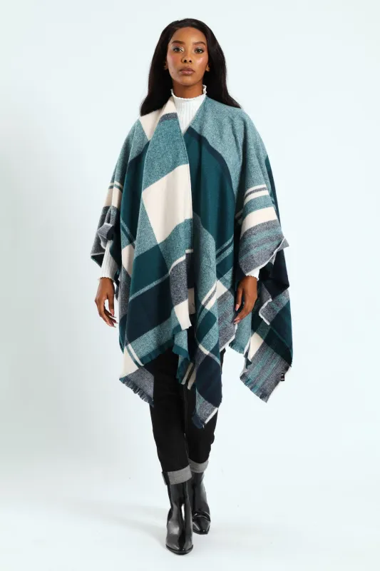 Check Shawl - Blue sold by Edgars 