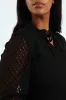 V-Neck Frill Knitwear Combo Blouse - Black sold by Edgars