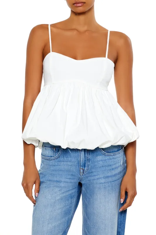 Spaghetti Strap Woven Cami Top - White sold by Edgars