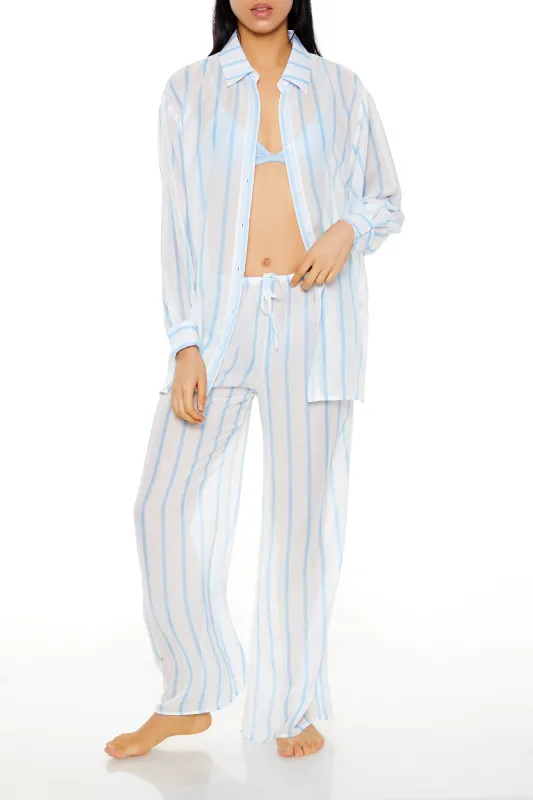 Swimwear Cover Up Pants - White/Blue sold by Edgars