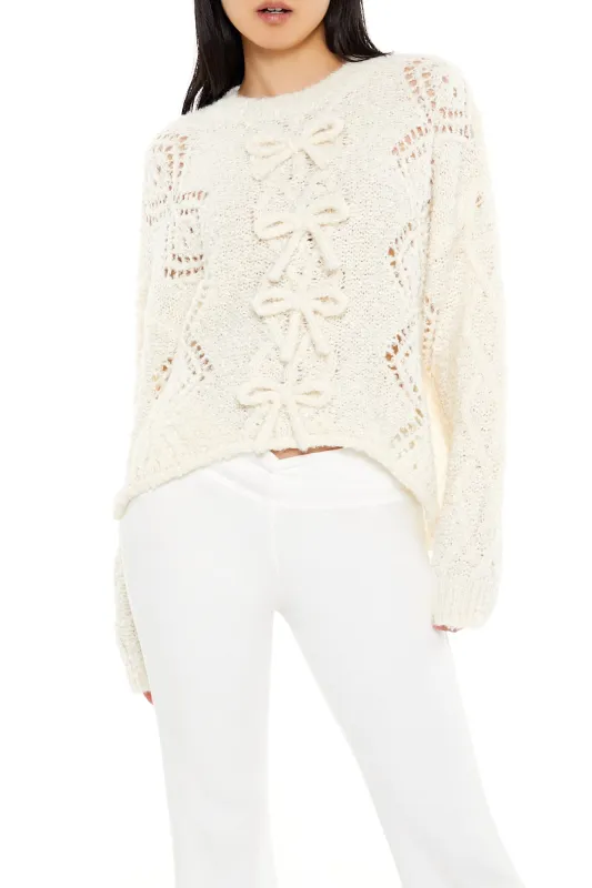 Pullover Bow Sweater - Cream sold by Edgars