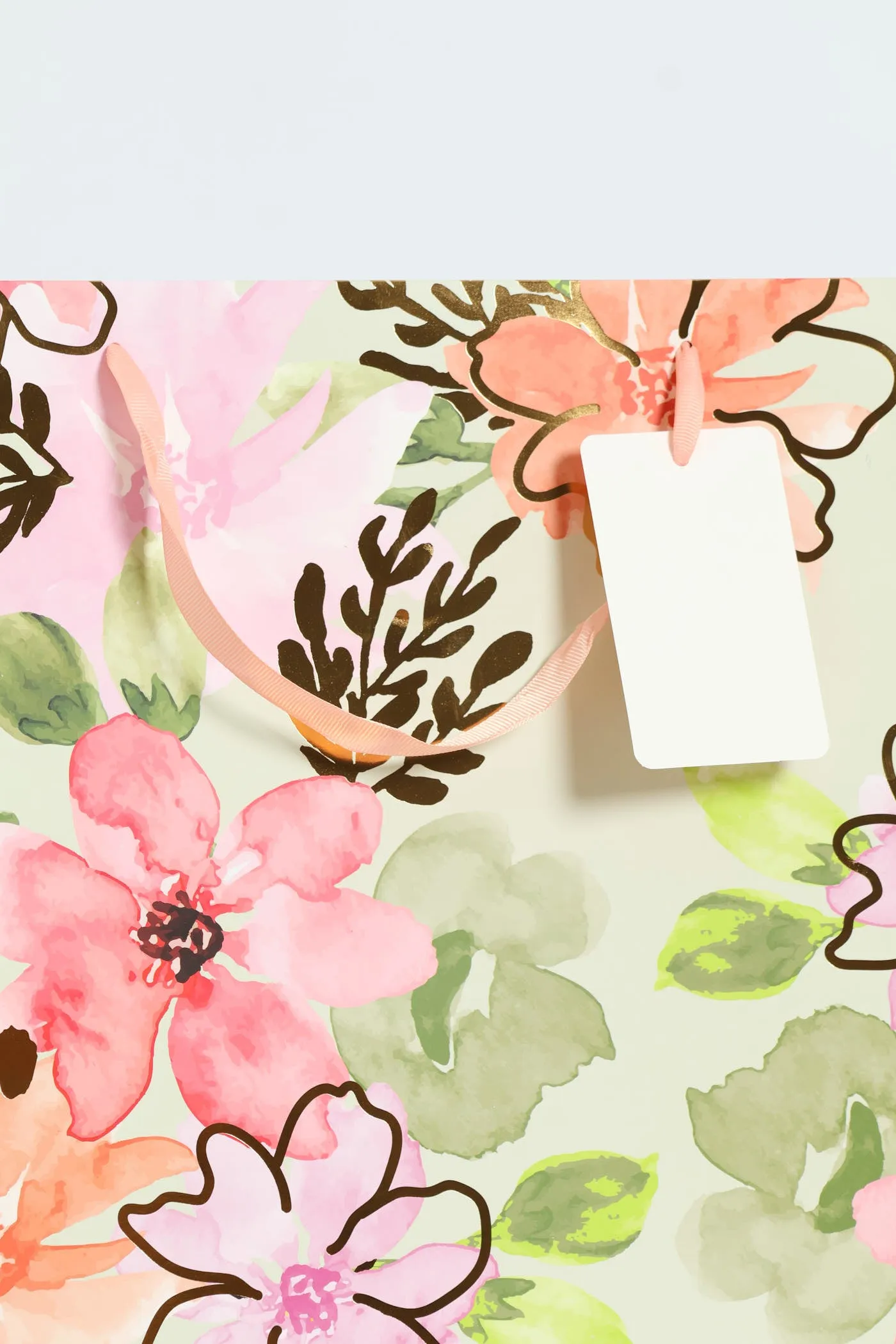 Large Floral Watercolour Gift Bag - Sage sold by Edgars product image thumbnail 2