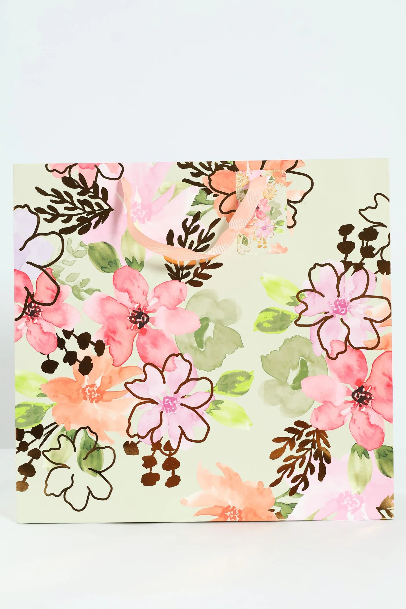 Large Floral Watercolour Gift Bag - Sage sold by Edgars product image thumbnail 4