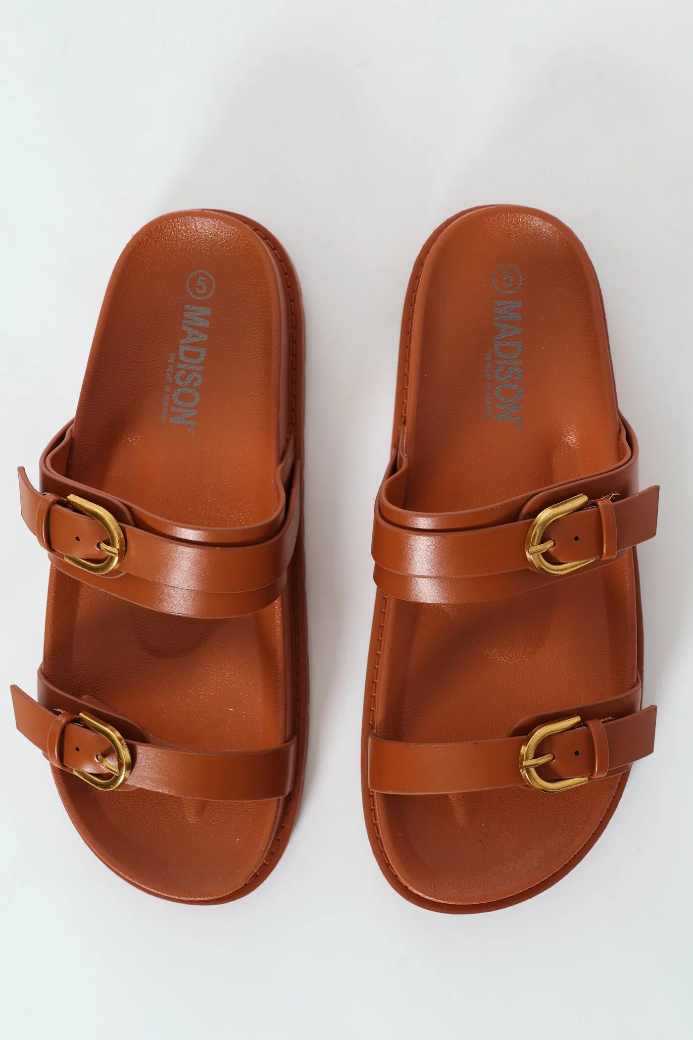 Double Buckle Sandal - Brown sold by Edgars
