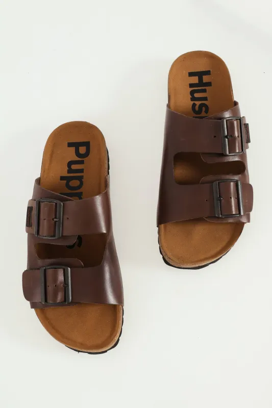 Slammer Double Strap Mule Sandal - Brown sold by Edgars