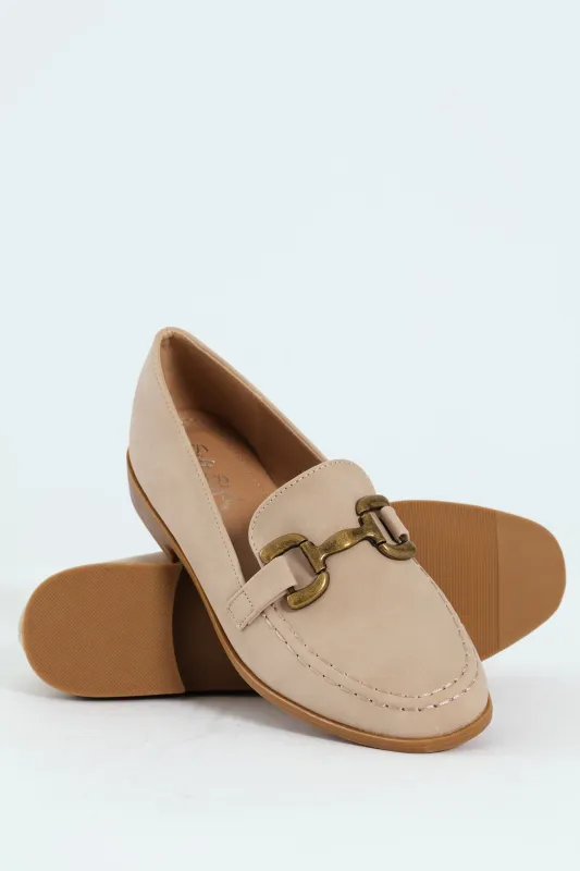 Caira Horsebit Albert Cut Loafer - Stone sold by Edgars