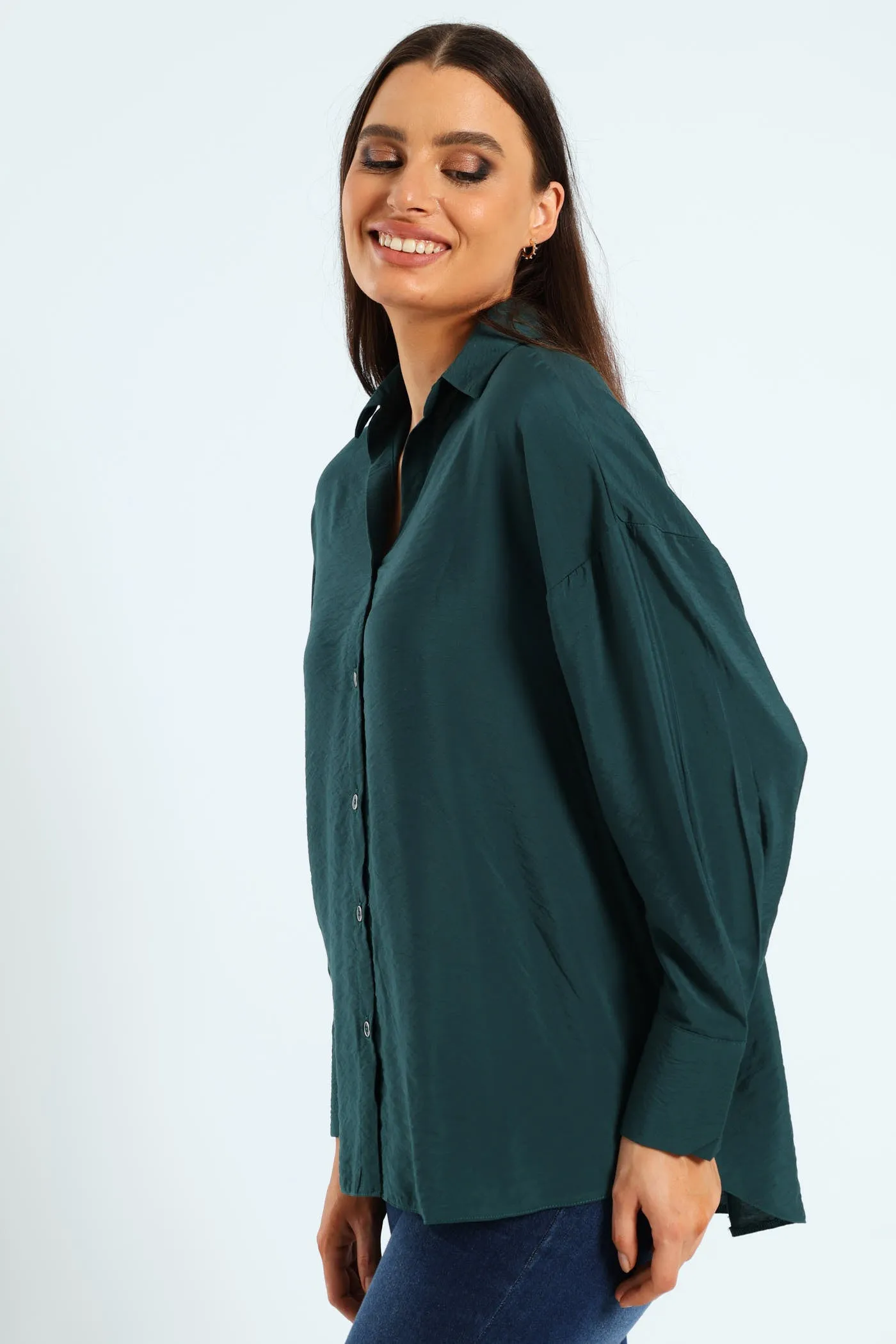 Long Sleeve Peach Finish Relaxed Shirt - Forest Green sold by Edgars product image thumbnail 4