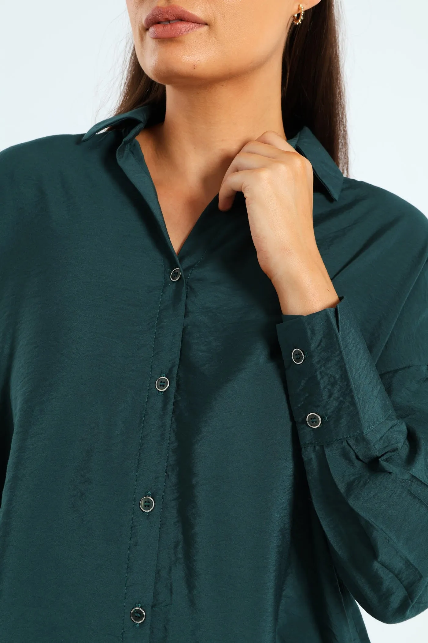 Long Sleeve Peach Finish Relaxed Shirt - Forest Green sold by Edgars product image thumbnail 2