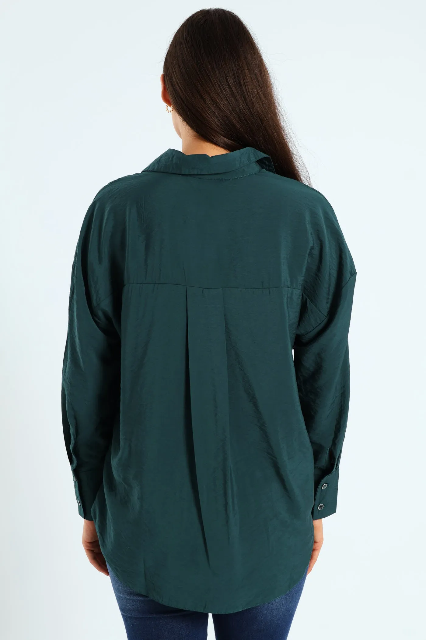 Long Sleeve Peach Finish Relaxed Shirt - Forest Green sold by Edgars product image thumbnail 3