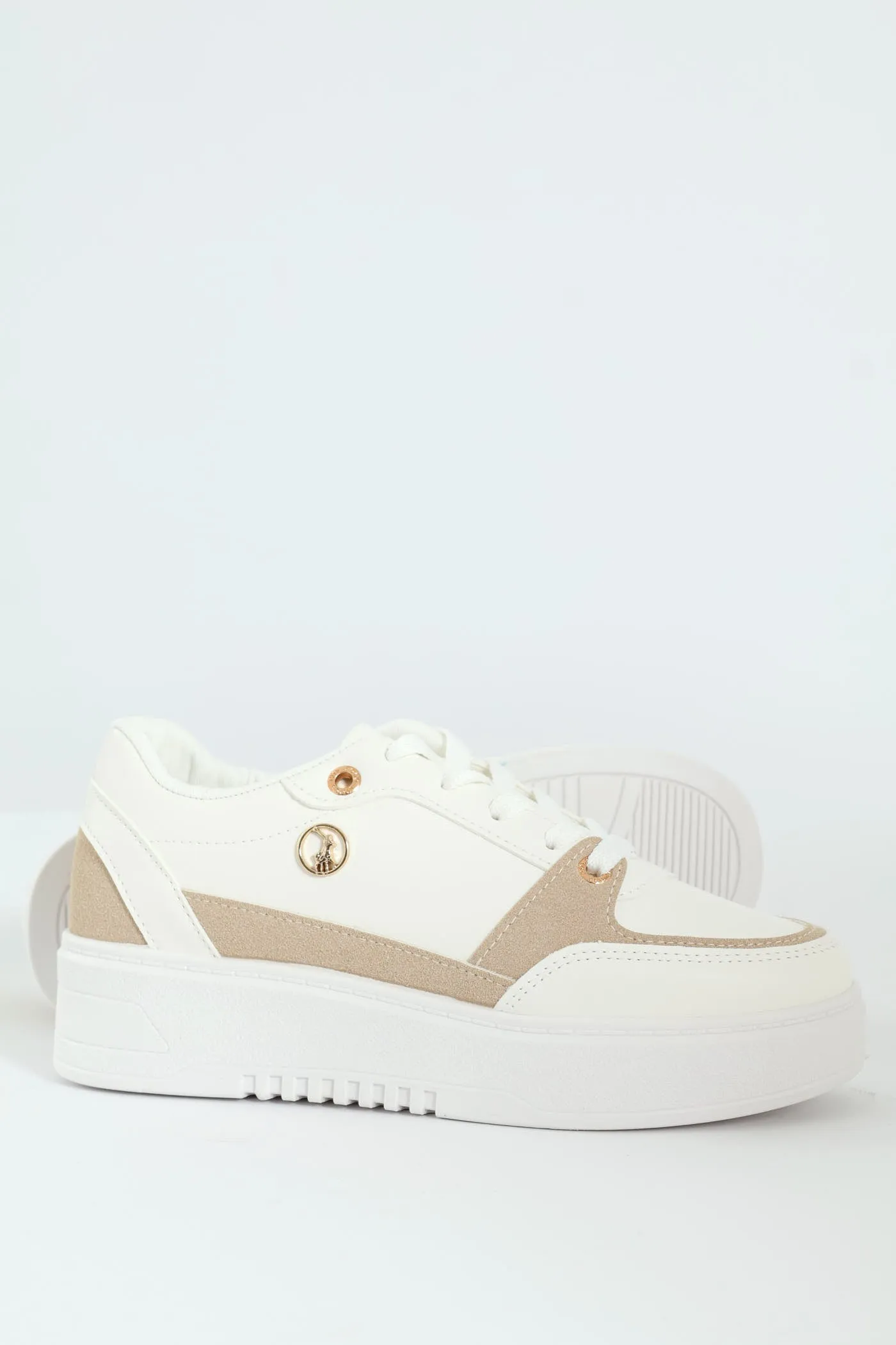 Trim Platform Lace Up Sneaker - White sold by Edgars