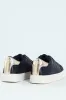 Debossed Monogram Lace Up Sneaker - Navy sold by Edgars