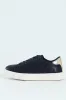 Debossed Monogram Lace Up Sneaker - Navy sold by Edgars