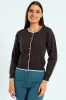 Pearl Detail Cardigan - Charcoal sold by Edgars