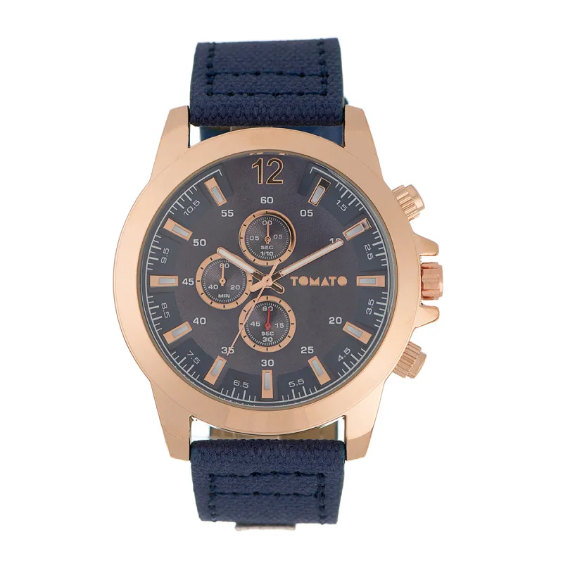 45MM Case Blue Dial & Strap Watch - Rose Gold sold by Edgars