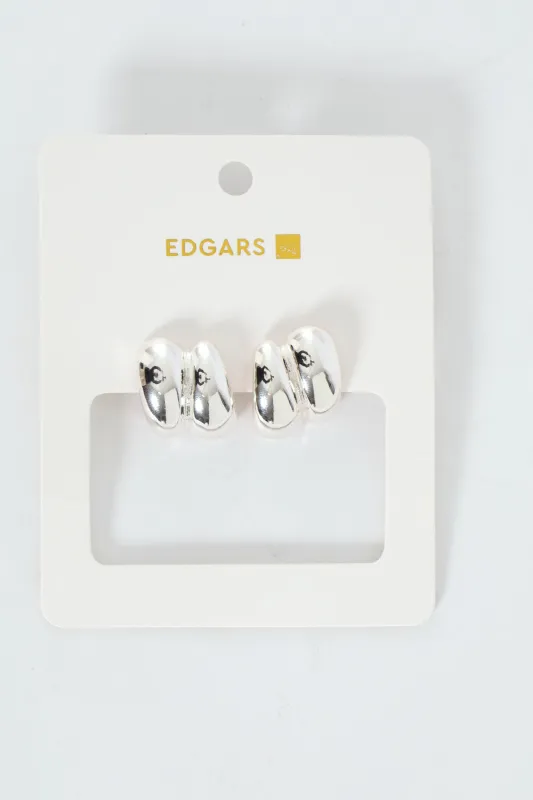Double Bubble Hoop Earrings - Silver sold by Edgars