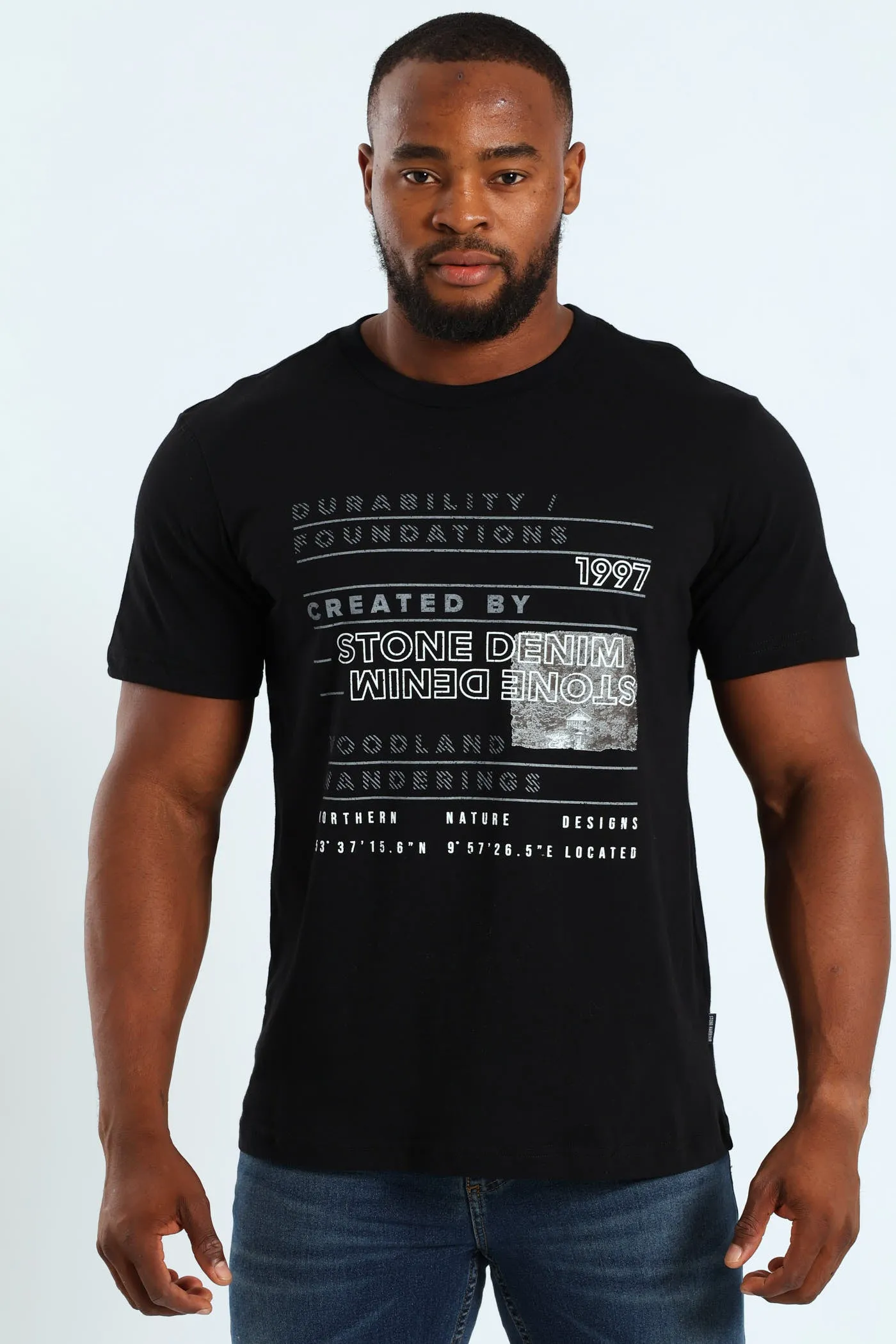 Durability Photo Front Print Tee - Black sold by Edgars
