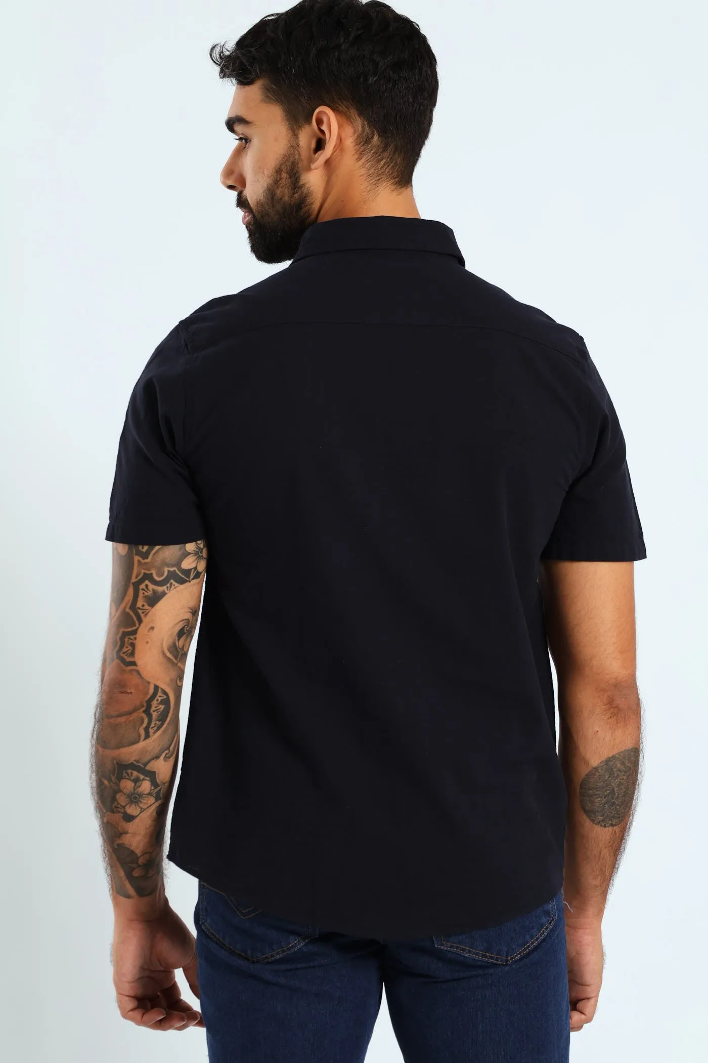 Short Sleeve Slub Shirt - Navy sold by Edgars product image thumbnail 3
