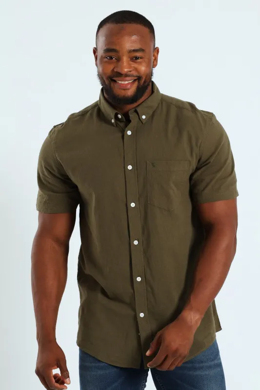 Short Sleeve Slub Shirt - Fatigue sold by Edgars 