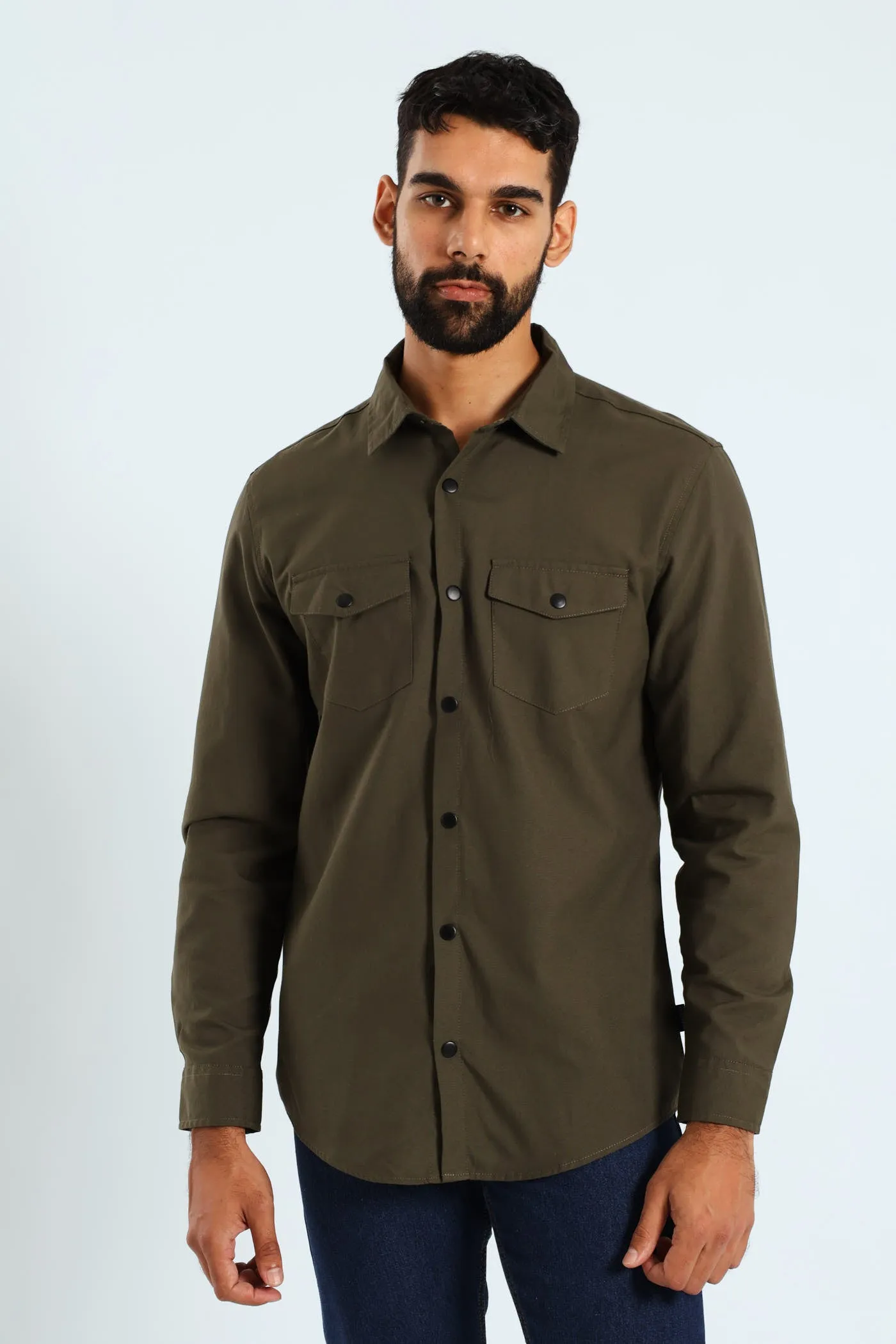 Long Sleeve Utility Over Shirt - Fatigue sold by Edgars
