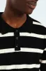 Waffle Stripe Fine Gauge Golfer - Black sold by Edgars 