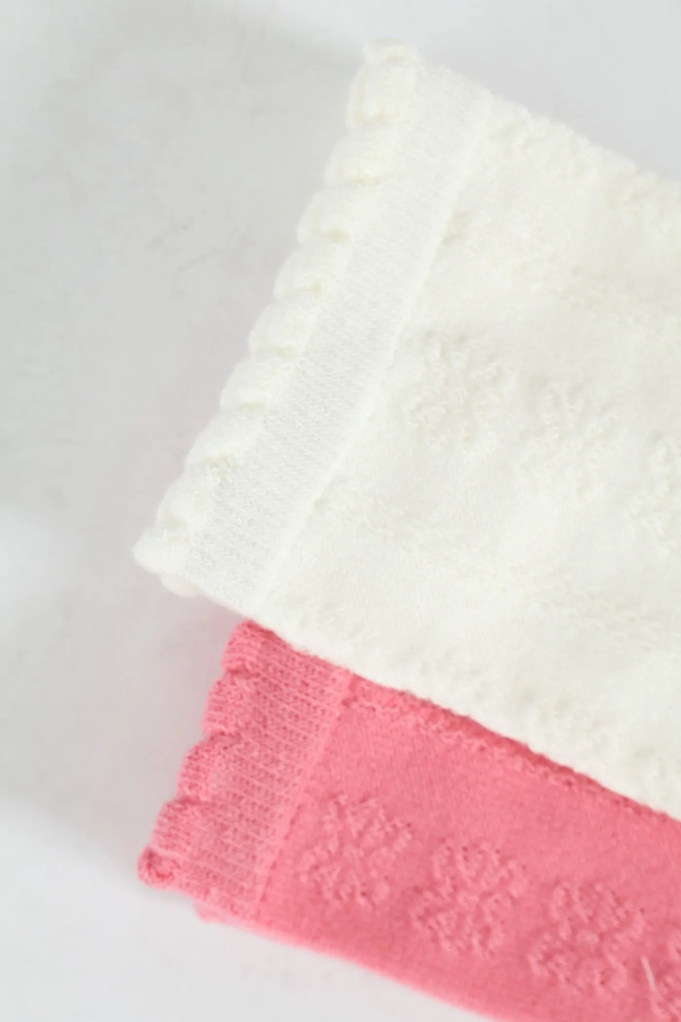 2 Pack Jacquard Flowers Crew Socks - White/Pink sold by Edgars product image thumbnail 2