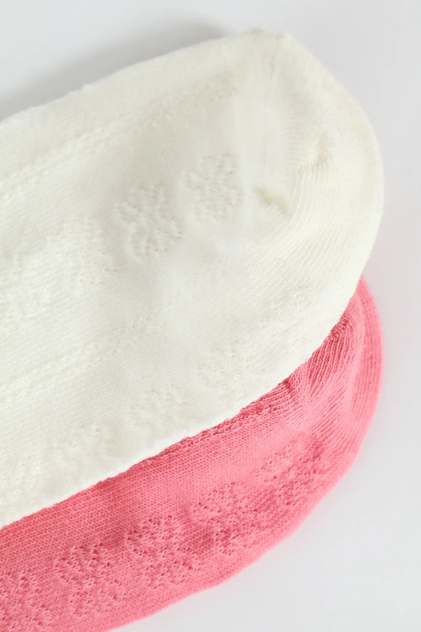 2 Pack Jacquard Flowers Crew Socks - White/Pink sold by Edgars product image thumbnail 4