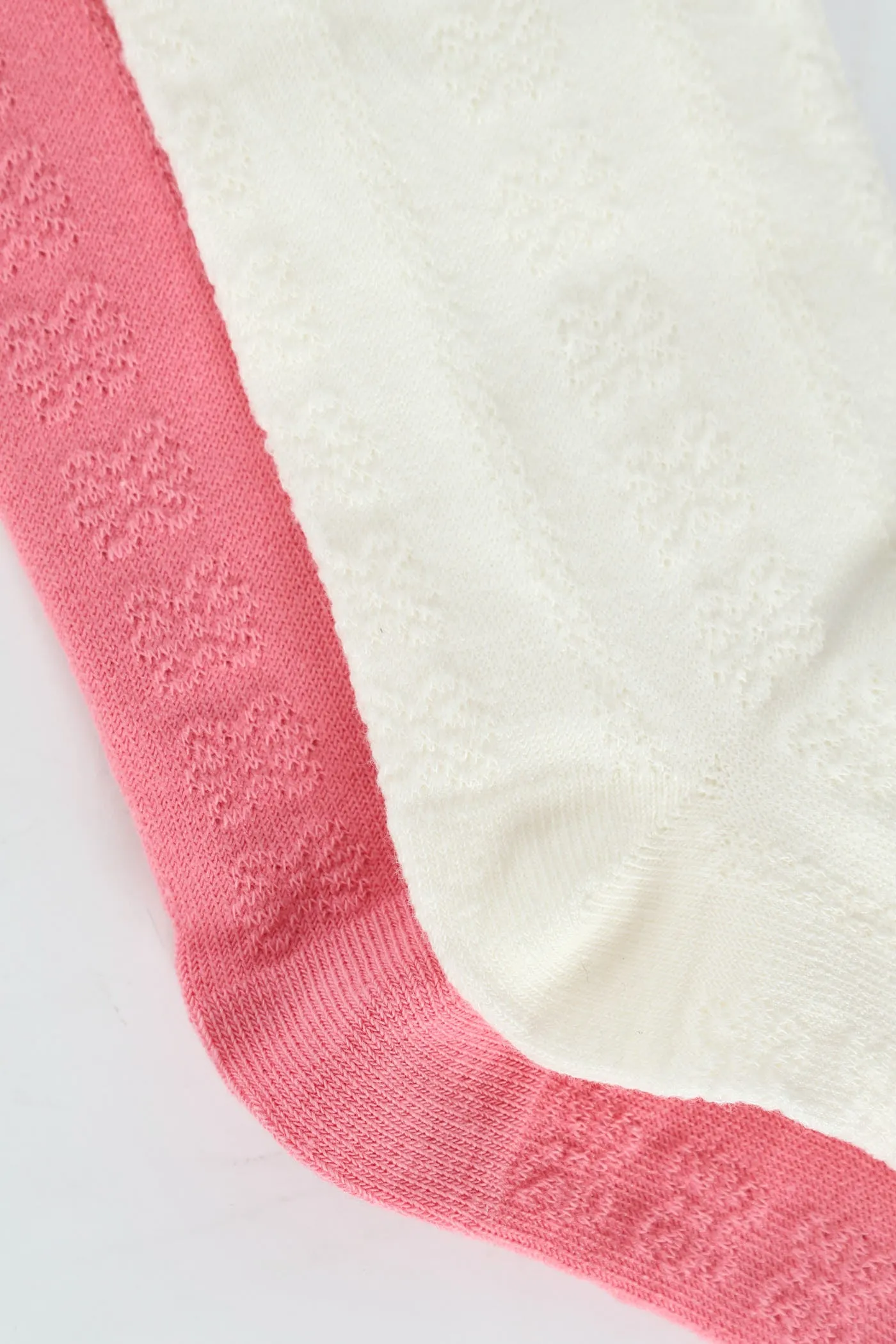 2 Pack Jacquard Flowers Crew Socks - White/Pink sold by Edgars product image thumbnail 3