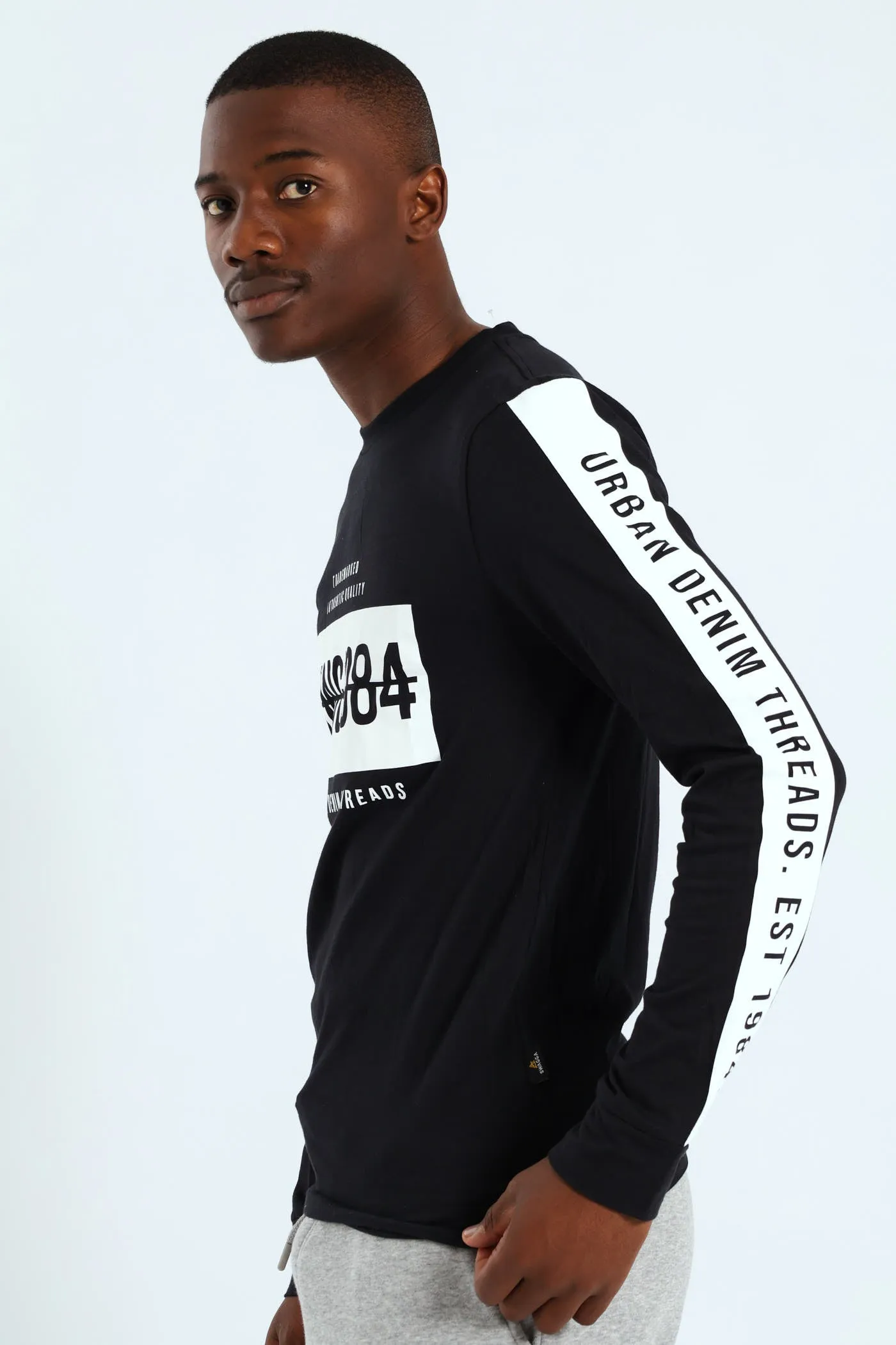 Long Sleeve Placement Print Tee - Black sold by Edgars product image thumbnail 2